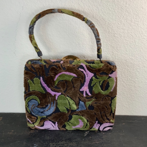 Crown Lewis Handbags - Vintage "Crown Lewis"  Velvet Tapestry Handbag